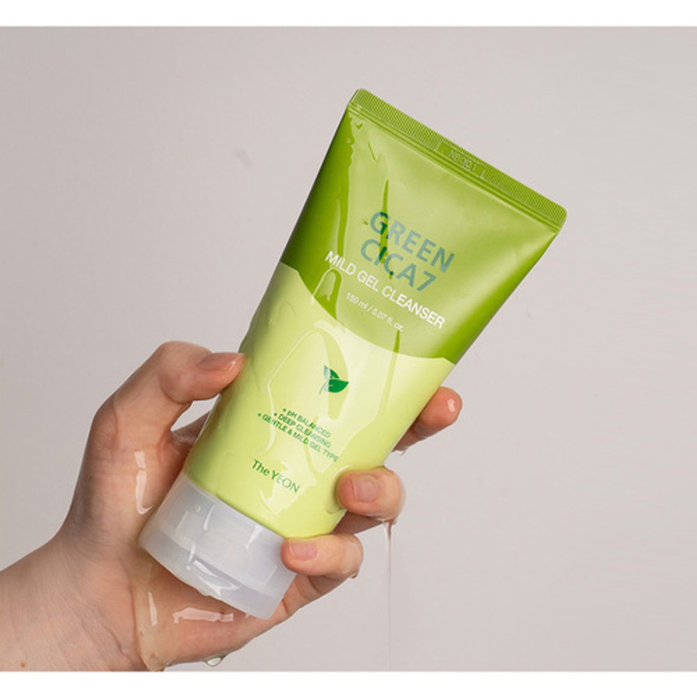 TheYEON Гель для умывания мягкий с центеллой - Green cica-7 mild gel cleanser, 150мл