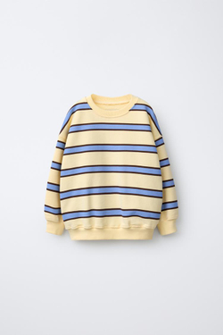 ZARA ТОЛСТОВКА В ПОЛОСКУ, СВЕТЛО-ЖЕЛТЫЙ