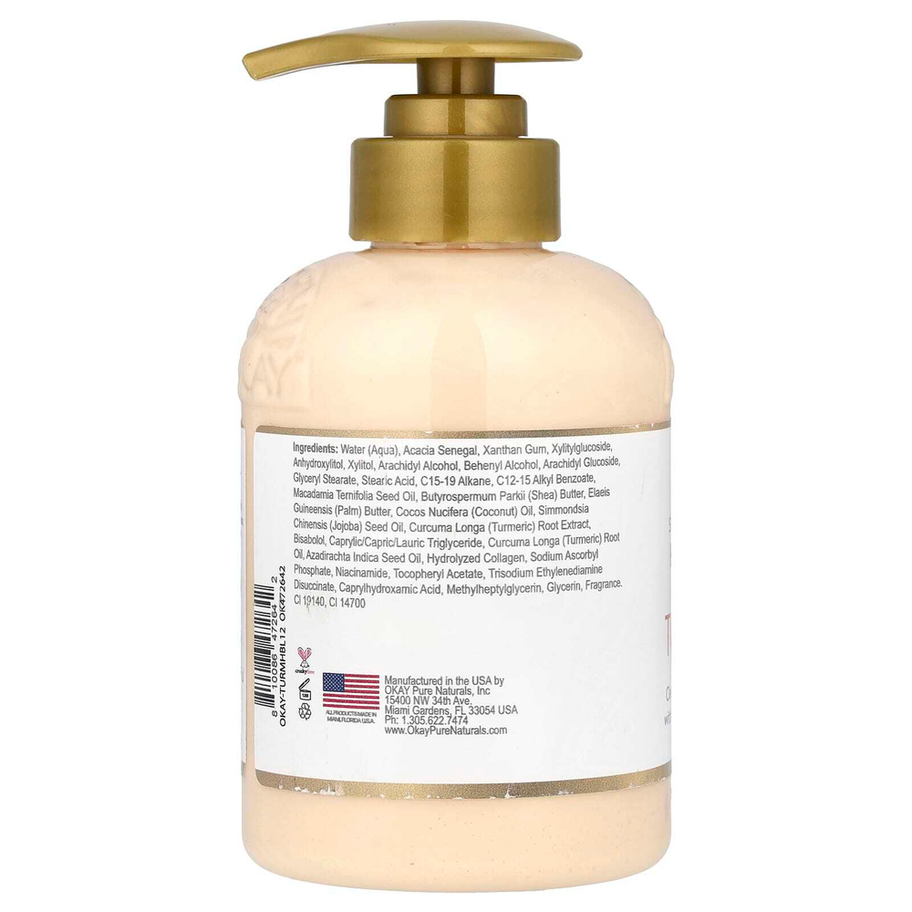 Okay Pure Naturals, Осветление кожи, лосьон для рук и тела, куркума, 340 г (12 унций)