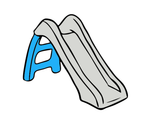 Горка детская 70 см, серый/зеленый