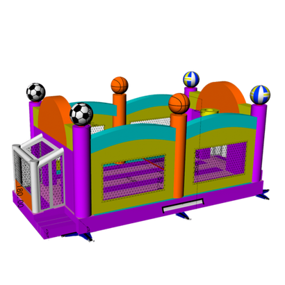 Коммерческий надувной батут «Веселый баскетбол», 8x4x3.5 м
