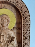 Освященная Икона Святая Ника (Виктория) Коринфская из дуба