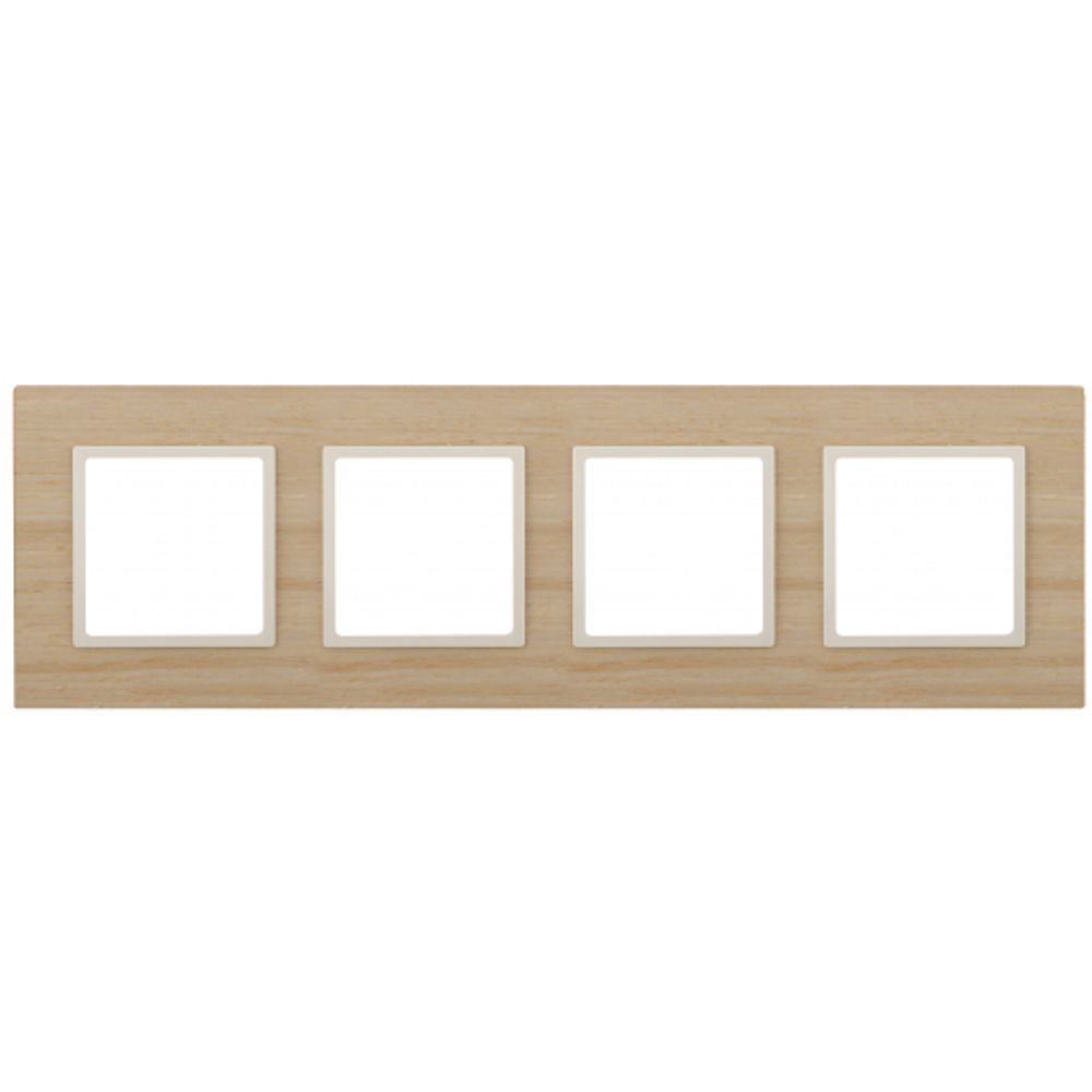 14-5304-11 ЭРА Рамка на 4 поста, дерево, Эра Elegance, клён+сл.кость