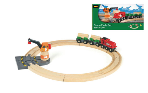 BRIO Железная дорога “Товарный поезд с подъёмным краном”, 15 элементов