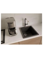 RIVELATO Мойка BERKANA 35 1-чаш 415*455, монтаж: универсальный, материал: кварц, цвет антрацит