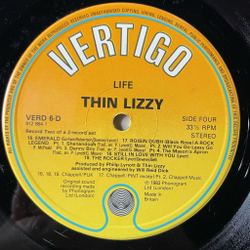Винтажная виниловая пластинка LP Thin Lizzy Life Live (UK 1983)