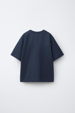 ZARA КОМПЛЕКТ ИЗ ФУТБОЛКИ И ШОРТОВ, МОРСКОЙ СИНИЙ