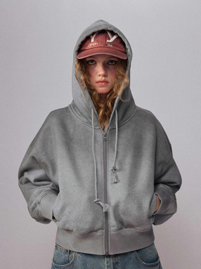 Худи женский Nothomme Monterest vintage washed irregular tie-dye fleece-lined split hoodie