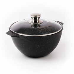 Казан алюминий, антиприг, 4 л, Гранит black, с крыш, Мечта, 54 802