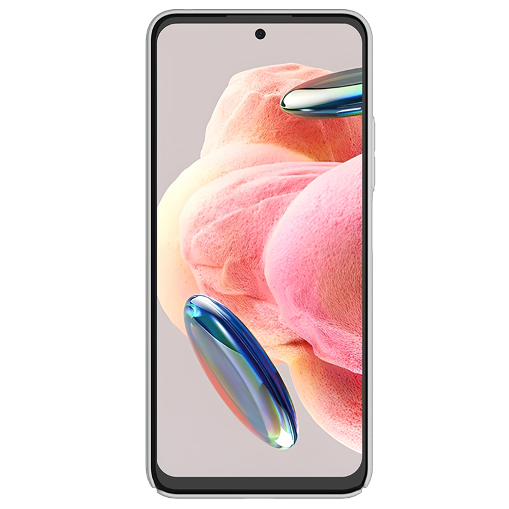 Жесткий чехол белого цвета от Nillkin для смартфона Xiaomi Redmi Note 12 4G, серия Super Frosted Shield