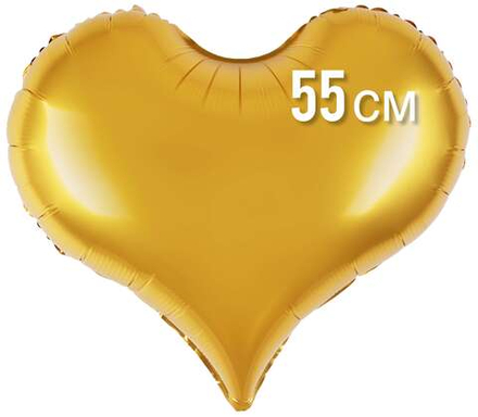 Сердце золотое матовое фольга 55см