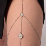 Серебристый аксессуар на бедро с оригинальным дизайном (Размер: S-M) (Цвет: серебристый)