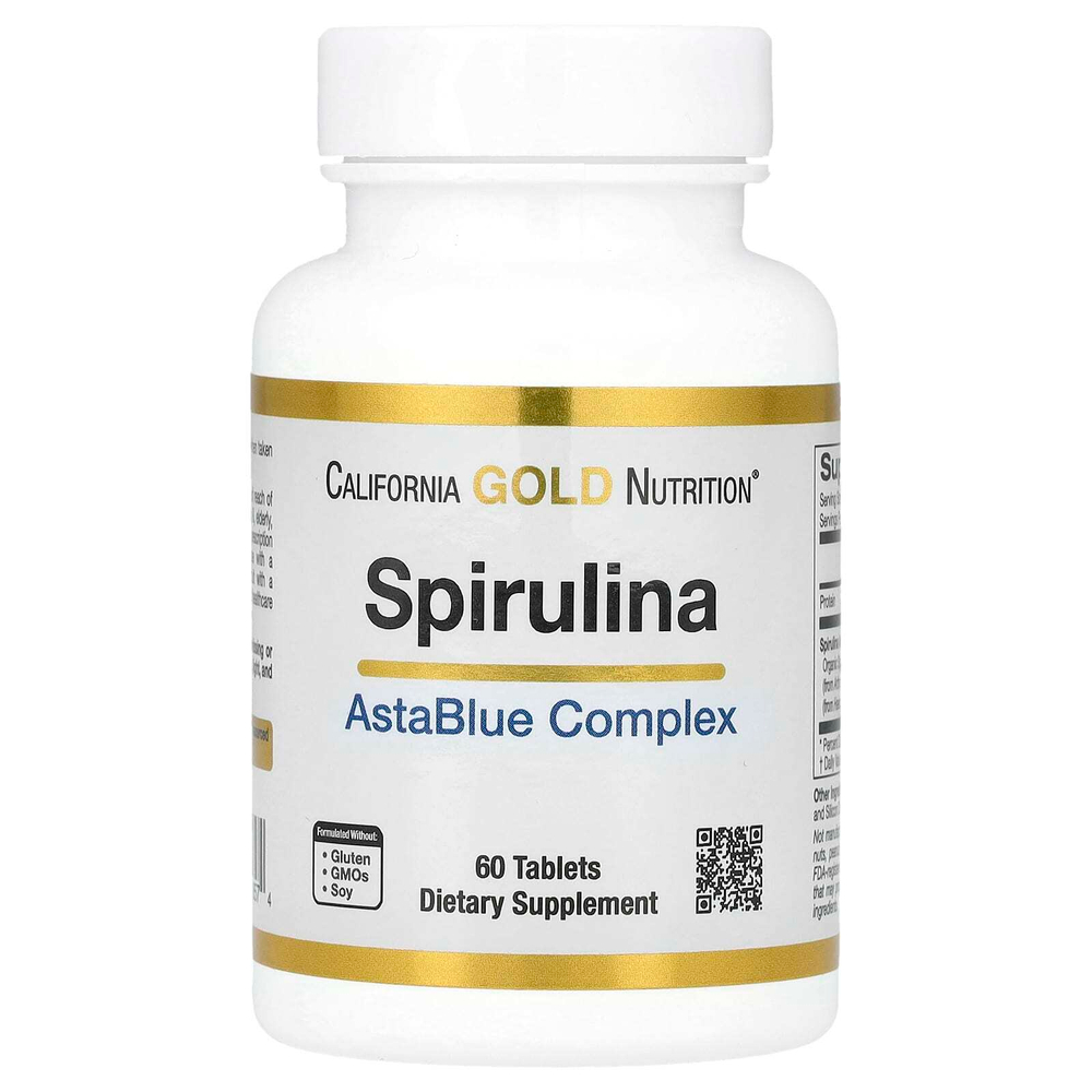 California Gold Nutrition, спирулина, органический комплекс AstaBlue, 60 таблеток