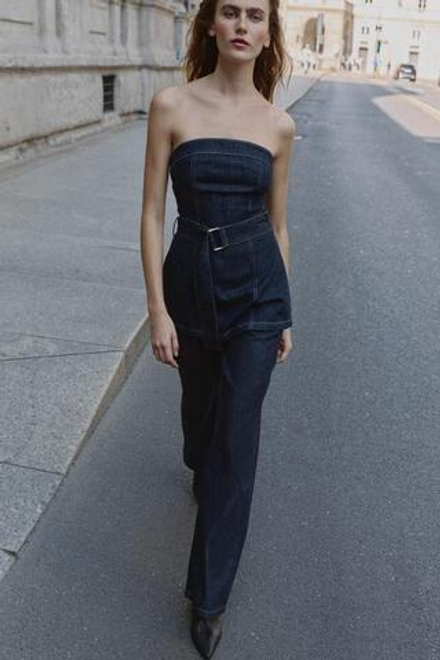 ZARA ДЖИНСЫ Z1975 WIDE LEG С ВЫСОКОЙ ПОСАДКОЙ, СИНИЙ