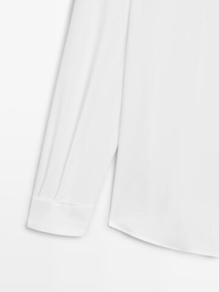 Massimo Dutti Эластичная рубашка облегающего кроя, белый