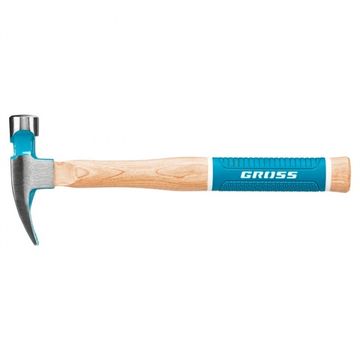 Молоток-гвоздодер,280 г, угол 75, магнит, обрезиненная рукоятка AMERICAN HICKORY  GROSS 10417