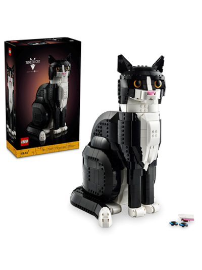 Конструктор Лего Айдиас Кот 21349 | LEGO Ideas Tuxedo Cat 21349 коллекционная модель чёрно-белого кота 1710 деталей 18+