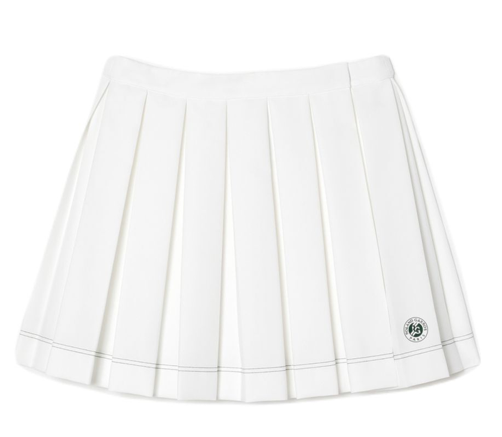 Теннисная юбка Lacoste Sport Roland Garros Edition Pleated Skirt - белый