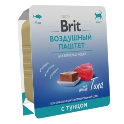 Brit premium, воздушный паштет для взрослых кошек, тунец, 100г
