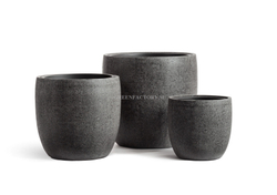 Кашпо TREEZ Effectory - Stone - Округлый конус - Тёмно-серый камень