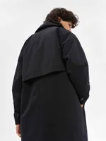 Плащ FOS Длинный Утепленный Мужской черный