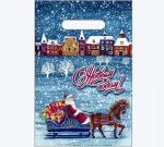 Пакет с вырубной неусиленной ручкой 20х30см (30) (Снегопад) НГ Интерпак (х100/2000)