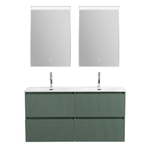 Тумба с раковиной подвесная BelBagno UNO-1200-4C-SO-VO Еловый матовый, раковина белая BB-8099-120-2 с 2-я чашами