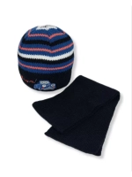 Детская шапка с шарфом для мальчика на весну и осень.