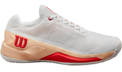 Женские теннисные кроссовки Wilson Rush Pro 4.0 Clay - white/peach parfait/infrared