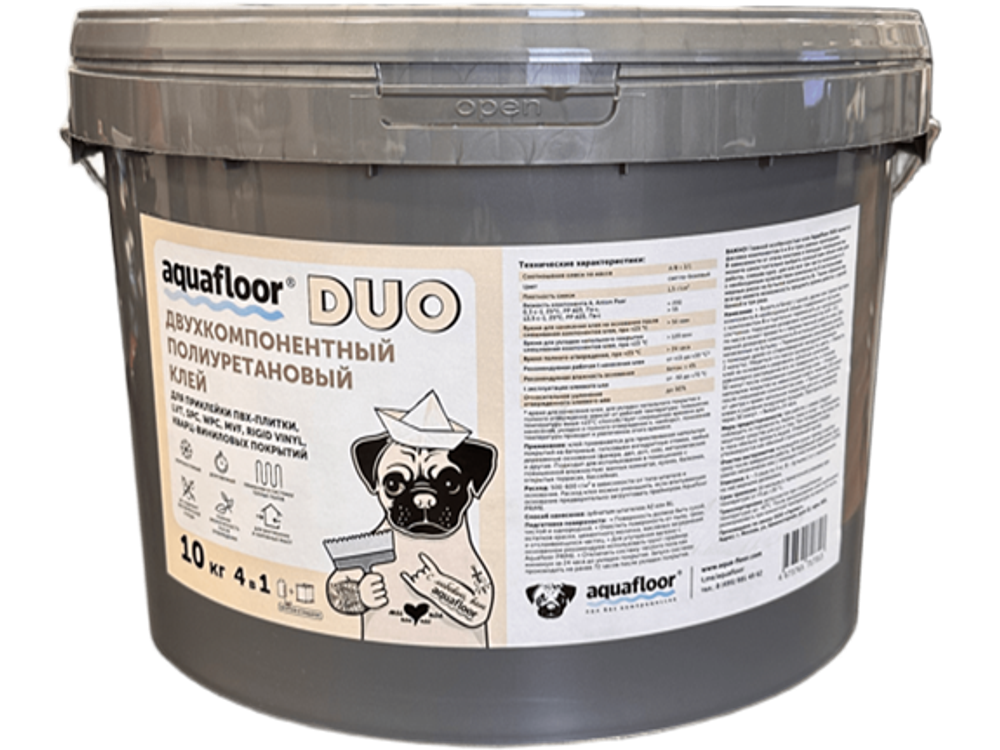 Двухкомпонентный полиуритановый клей Aquafloor “DUO” 10 кг.