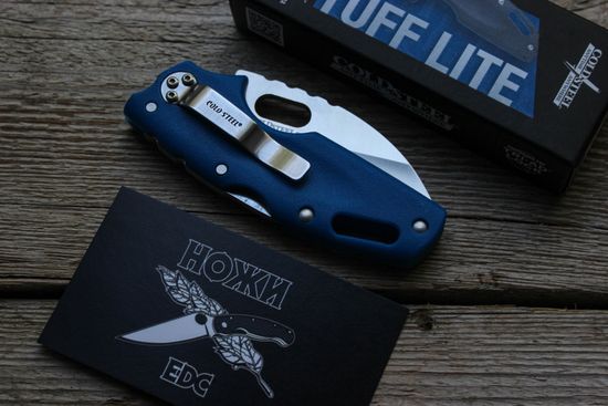 Складной нож Cold Steel 20LTB Tuff Lite Plain Edge Blue c клинком из стали AUS-8A, рукоять Grivory (Griv-Ex)