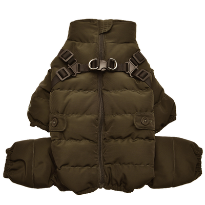 Puppia комбинезон для собак утеплённый со шлейкой "soft onesie", хаки, xl