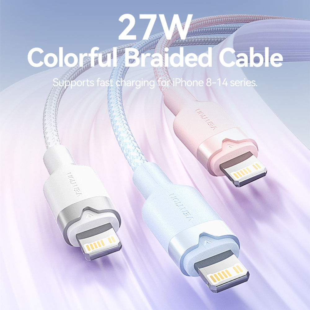 USB 2.0 Type-C Male to Lightning Male 3A Cable 1M Black Aluminum Alloy Type