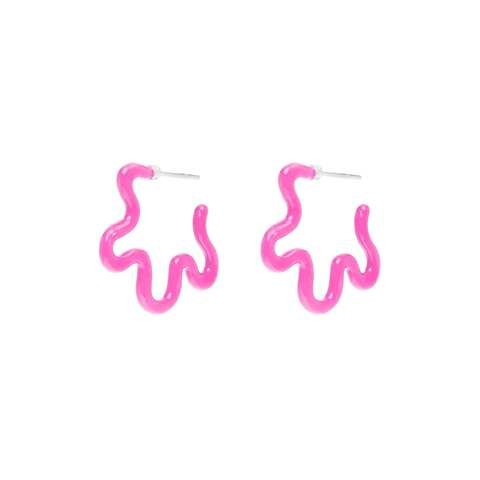 Hot Pink Candy Wave Earrings