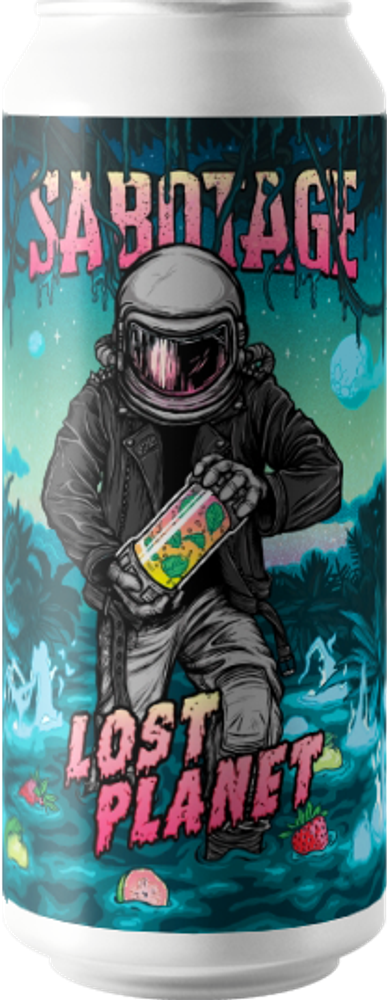 Пиво Саботаж Лост Планет: Гуава, Строубери, Минт / Sabotage Lost Planet: Guava &amp; Strawberry &amp; Mint 0.45 - банка
