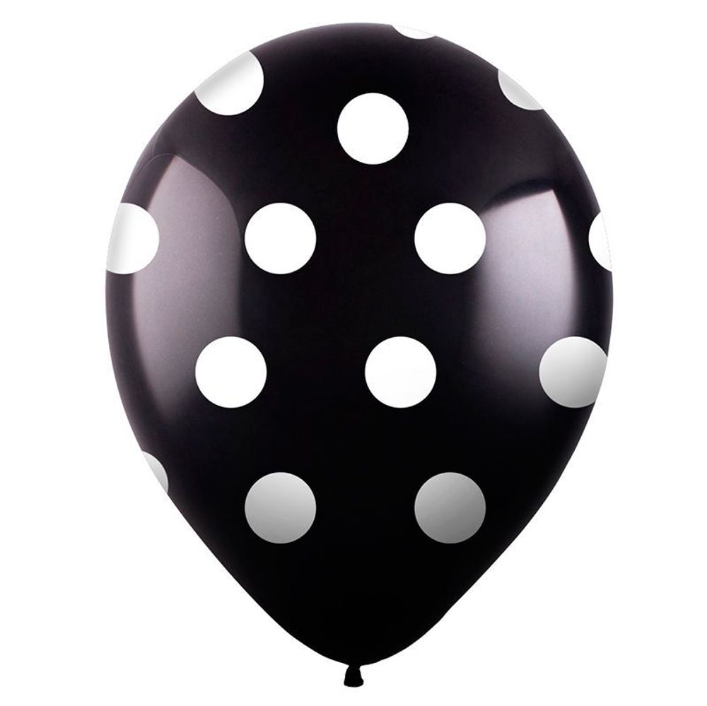 Шар (12"/30 см) Горох микс, Ассорти Пастель, 5 ст. 25 шт.