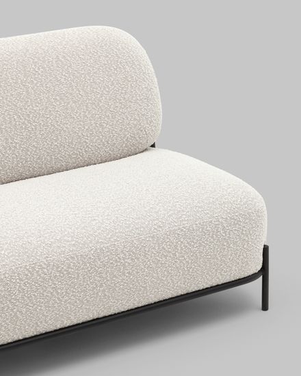 Диван Стоун ткань букле молочный