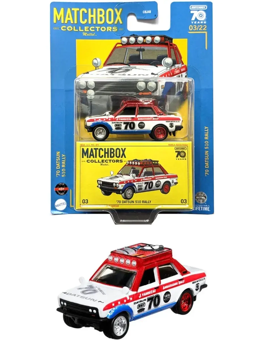 Машинка Хот Вилс Matchbox Datsun 510 Rally GBJ48 HLJ58