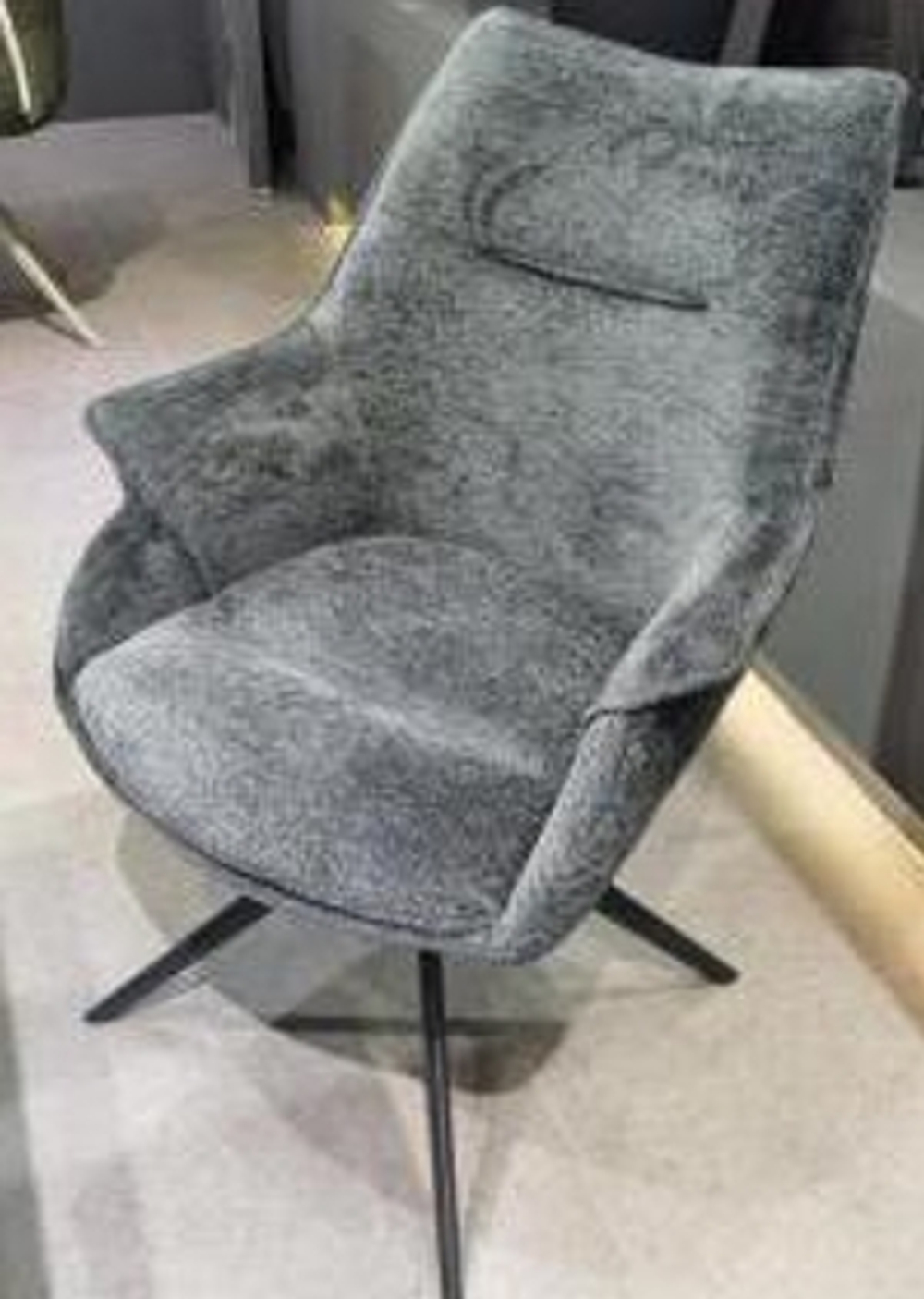 Стул OVE 360 град. поворот. RAVEN18 Серый, ткань / Черный, ®DISAUR