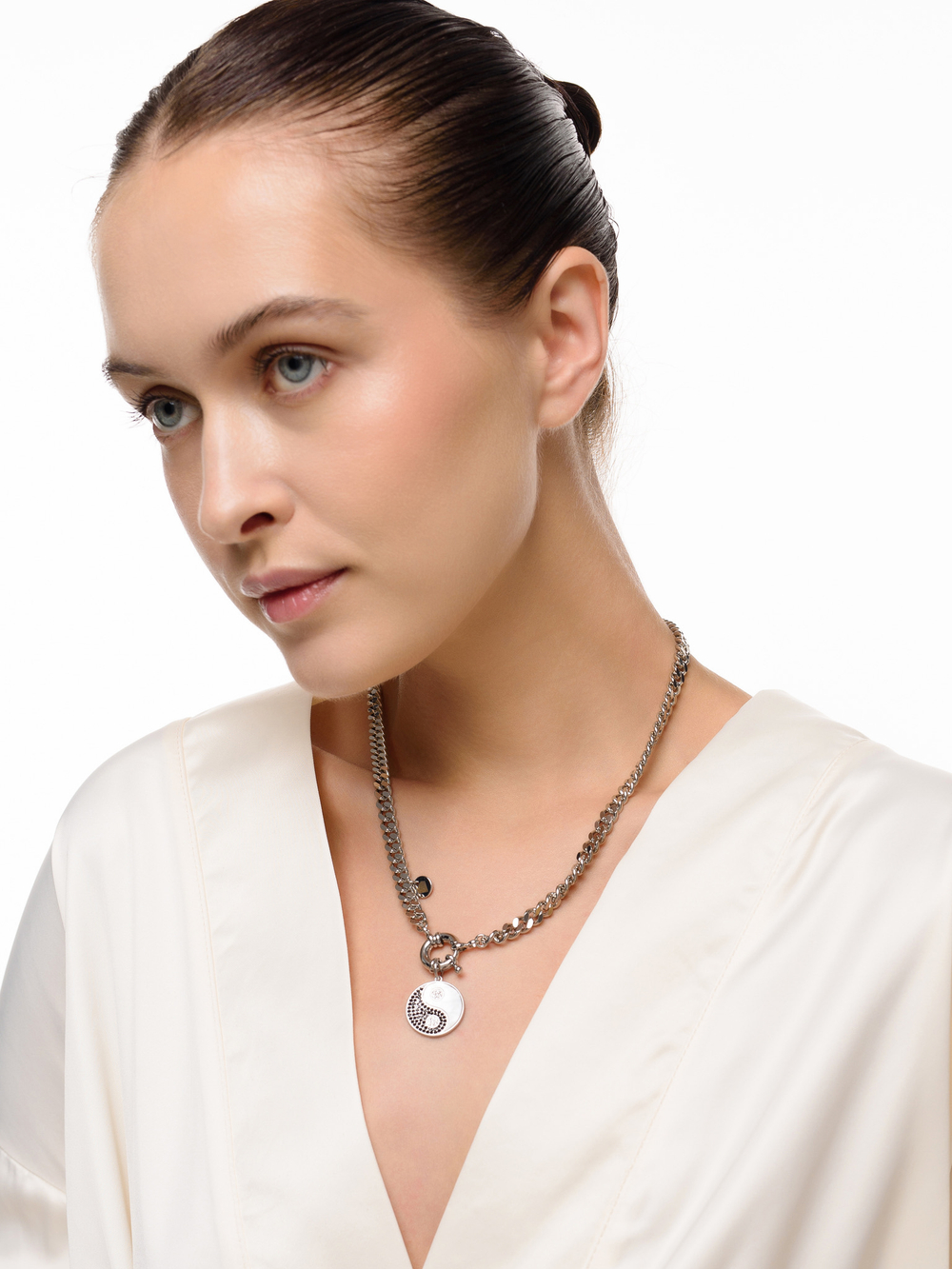 Цепь "Yin Yang" с перламутром Silver