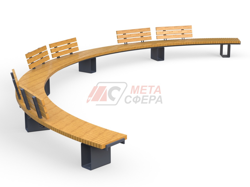 Скамейка Лирон радиусная