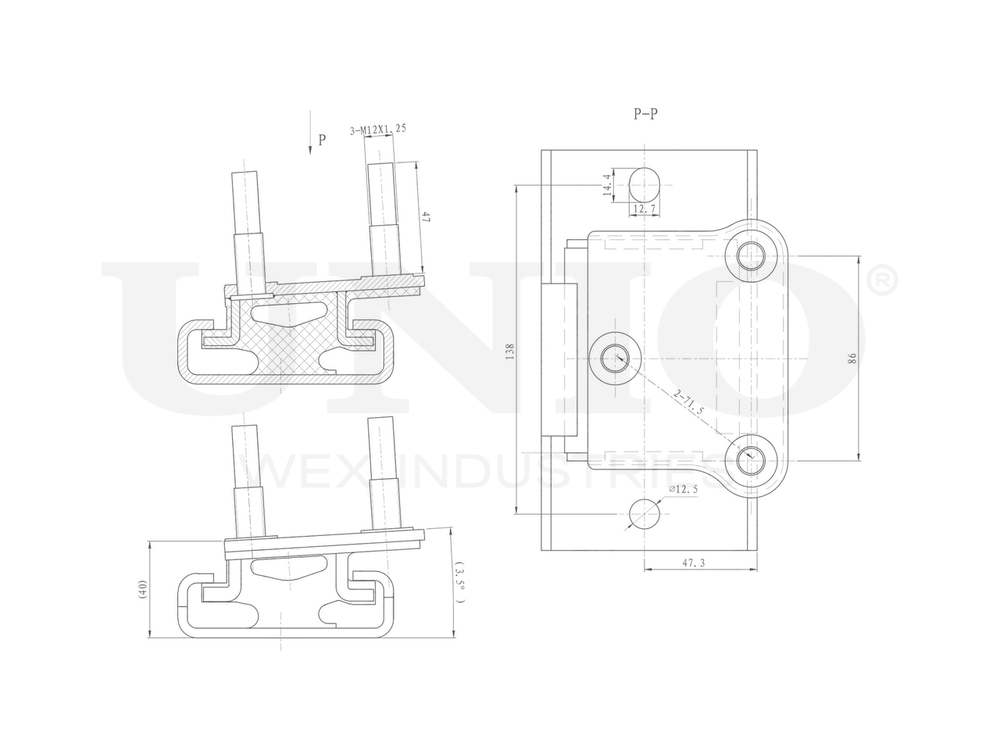 Опора двигателя задняя UNIO RMP-15090
