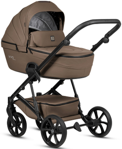 Детская коляска Tutis Viva 6 Plus Leather 3 в 1 с автокреслом Elo Lux EduSky Black 1612083 Cedar