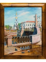 Картина маслом У моста Леонтьев