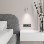 Розетка с заземлением (графит акрил)