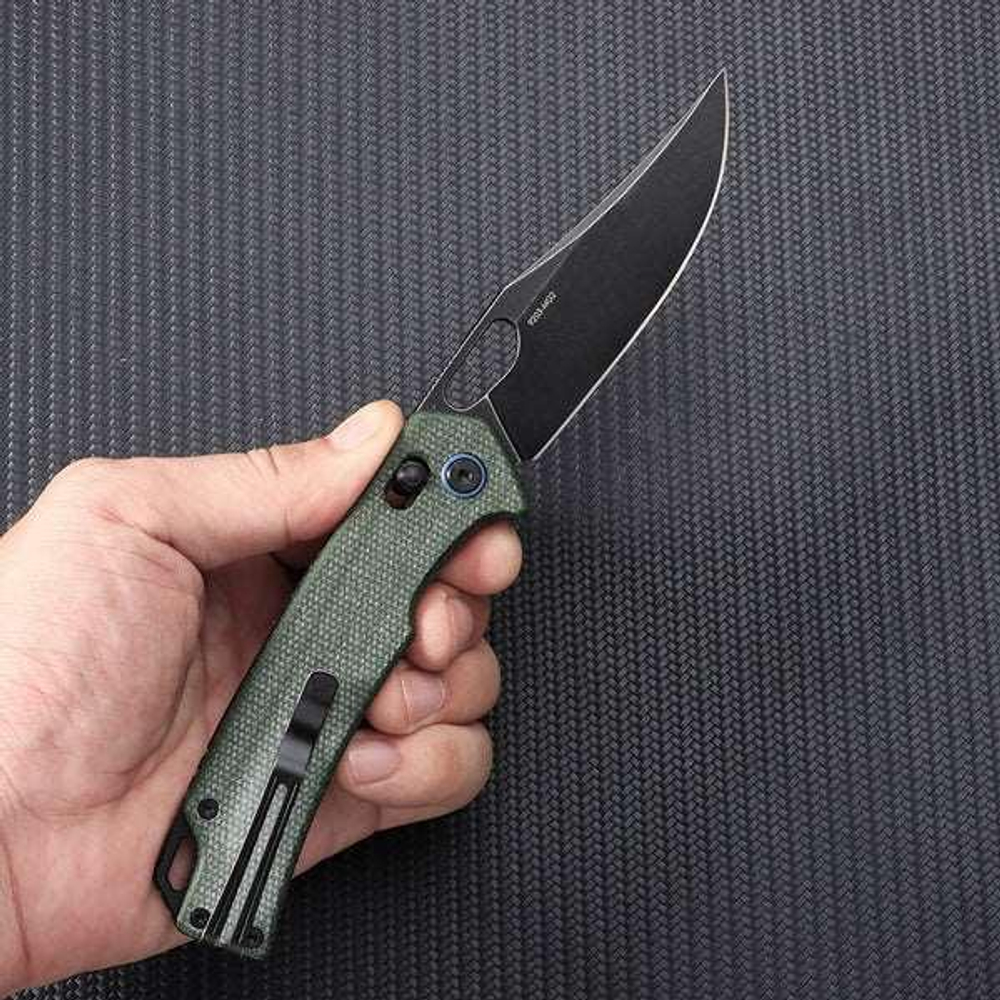 Нож складной SRM 9203-MG2 Retriever Blackwash (10Cr15CoMoV, Green Micarta)