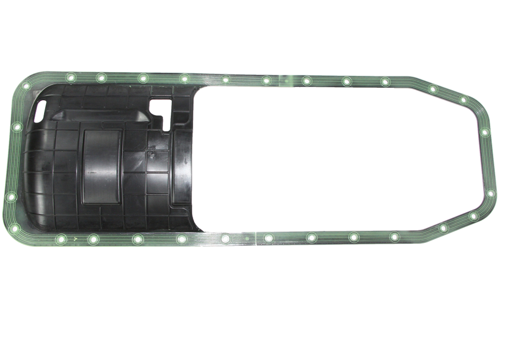 Прокладка поддона маслянного картера КАМАЗ Евро-2,3 с желобом (арт: 740-1009040, СТР 1009 031 СБ) с армированным каркасом, покрыта силиконом, цельная PA (ПТП64 г. Балаково)