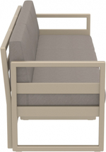 Диван пластиковый трехместный с подушками Siesta Contract Mykonos XL, бежевый, светло-коричневый