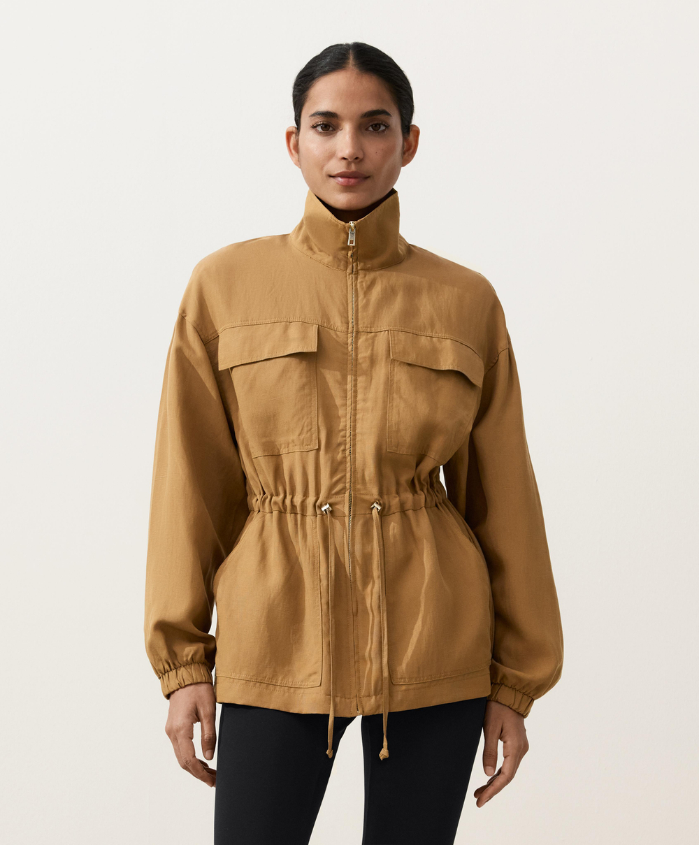 Oysho Куртка с присборенной талией из смеси лиоцелла и 24% льна, медный