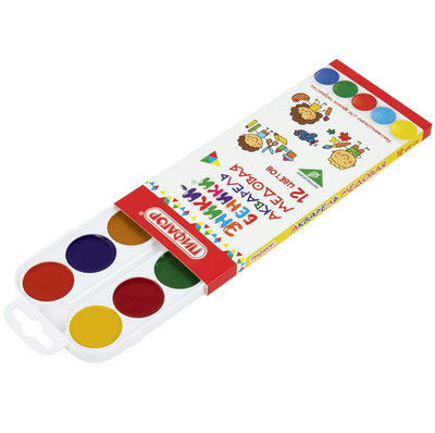 Краски акварельные медовые 12цв. "Эники-Беники New" картон.коробка европодвес (ПИФАГОР)